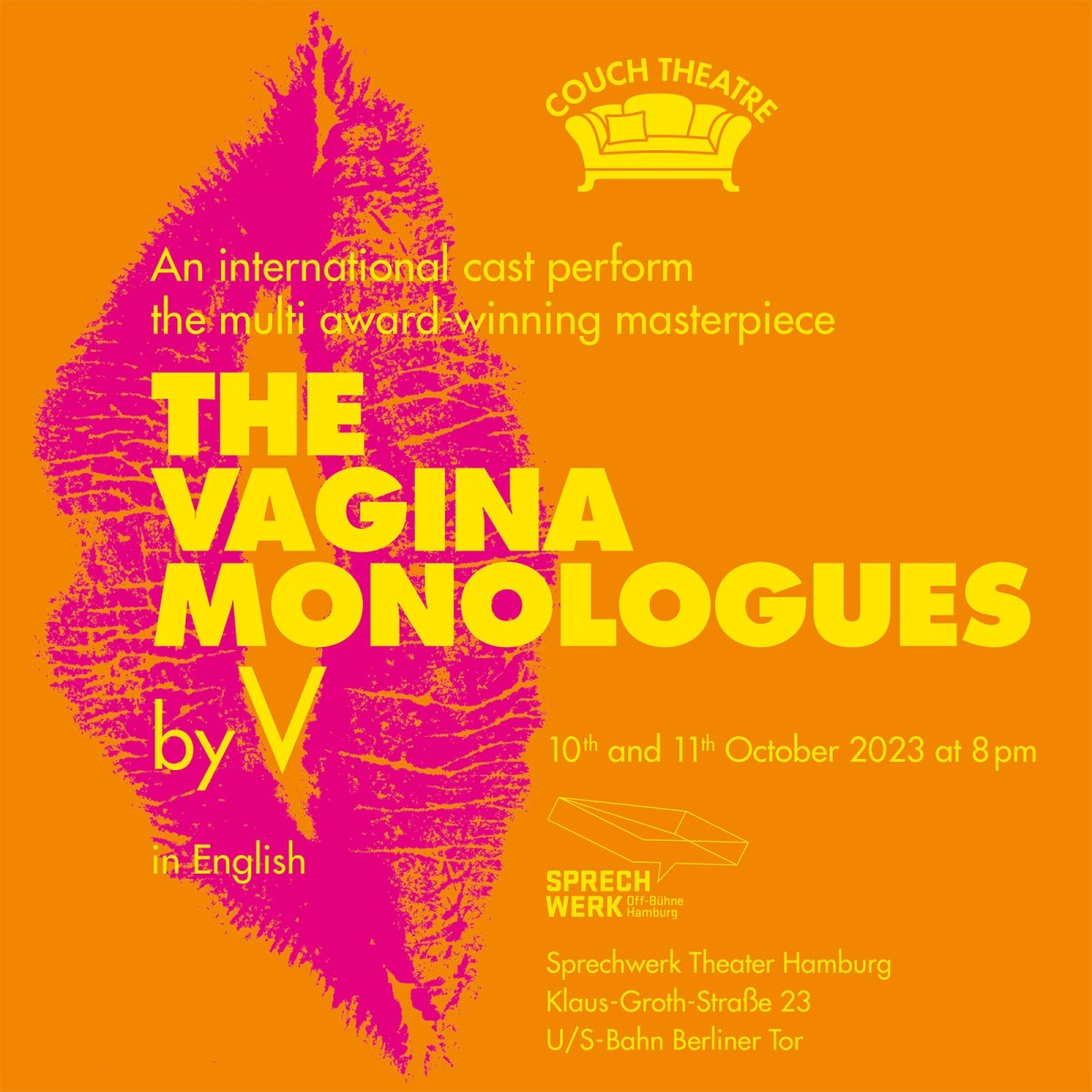 Couch Theatre presents The Vagina Monologues by&nbsp;V